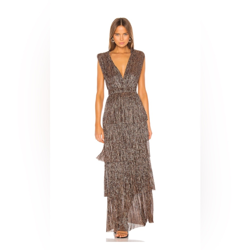 Skyler Gown In Bronze by Sabina Misayev